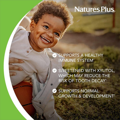 NaturesPlus Animal Parade Gold Children's Multivitamin – 60 Cherry/Orange/Grape Chewables, 2-Pack (Gluten Free, Vegetarian)
