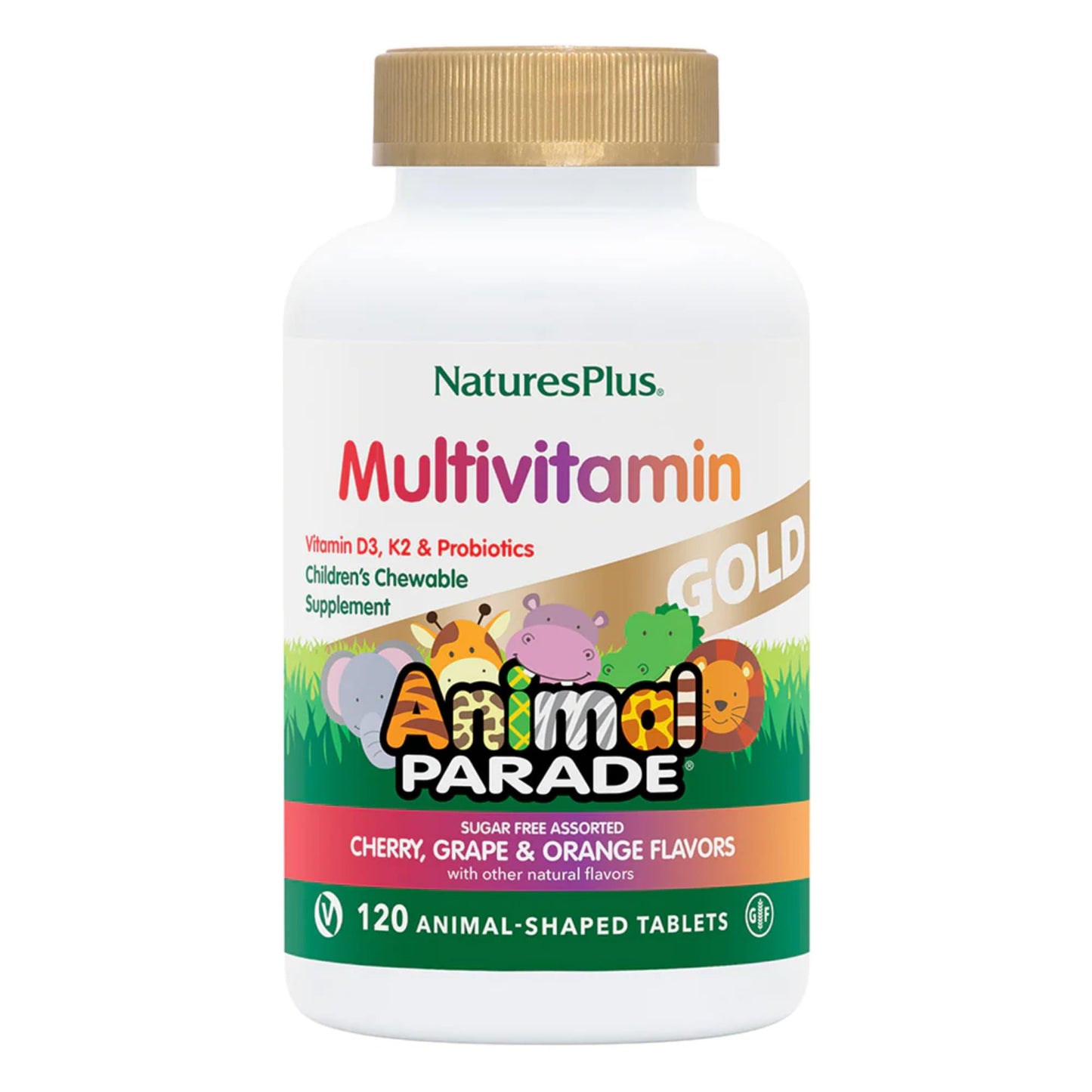 NaturesPlus Animal Parade Gold Children's Multivitamin - 4-Pack, Vegan & Gluten Free