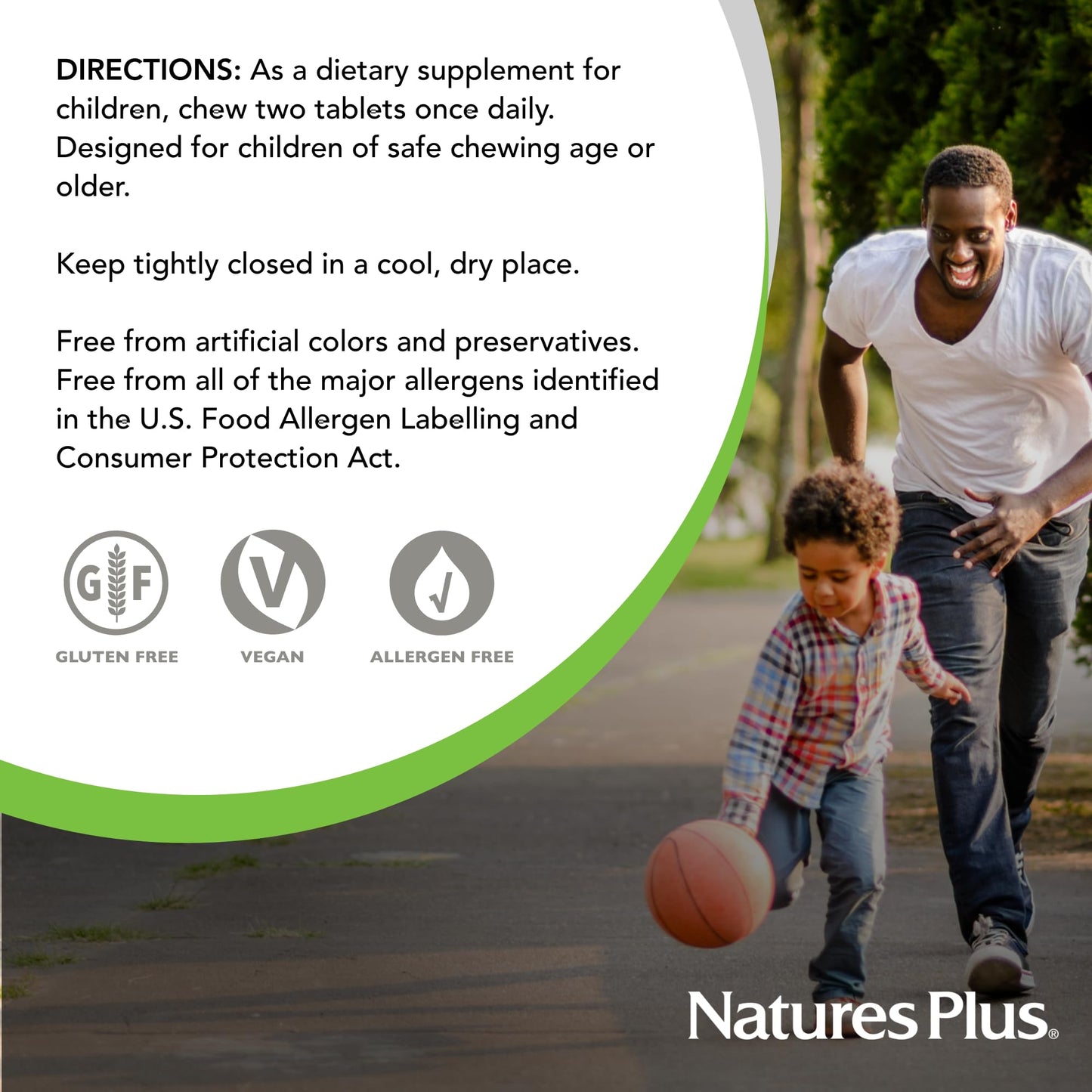 NaturesPlus Animal Parade Gold Children's Multivitamin – 60 Cherry/Orange/Grape Chewables, 2-Pack (Gluten Free, Vegetarian)