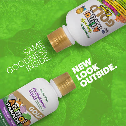 NaturesPlus Animal Parade Gold Kids Liquid Multivitamin – 16 fl oz Tropical Berry