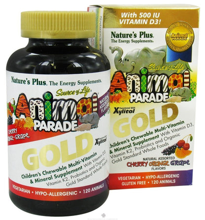 NaturesPlus Animal Parade Gold Kids Multivitamin – Vegan, Gluten Free | 120 Total Servings (Pack of 2)