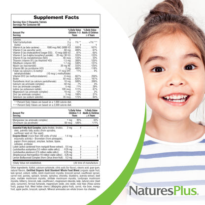 NaturesPlus Animal Parade Gold Kids Multivitamin — Watermelon Chewables, 2-Pack, D3, K2, Probiotics, Vegan & Gluten Free