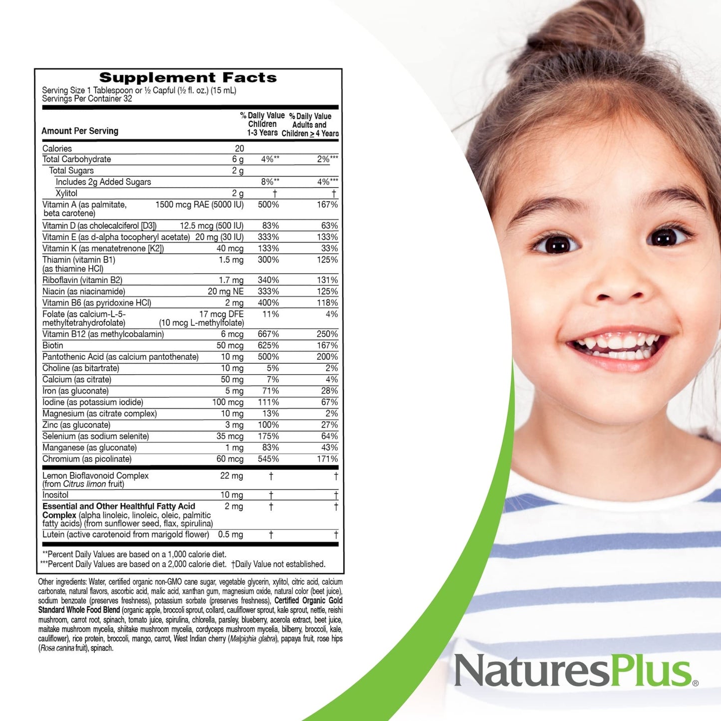 NaturesPlus Animal Parade Gold Kids Liquid Multivitamin – 16 fl oz Tropical Berry