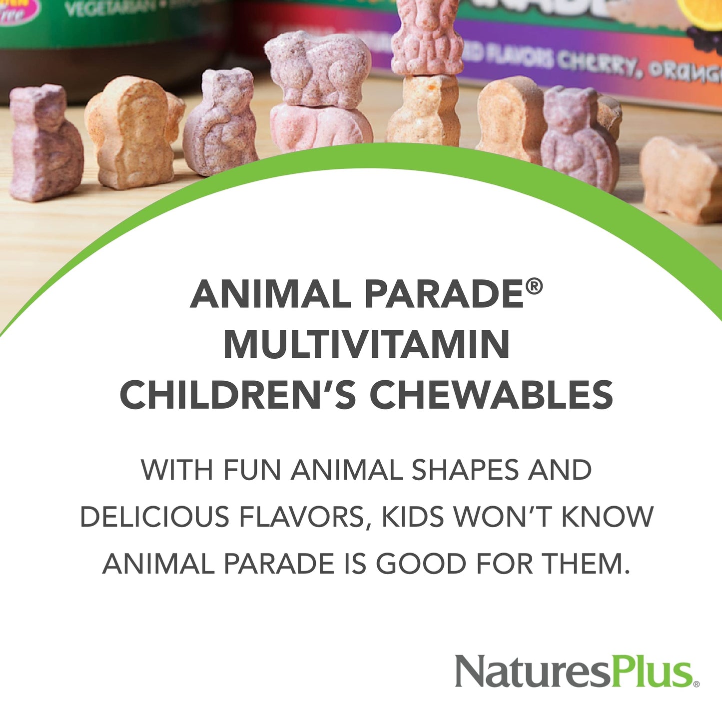 Nature's Plus Animal Parade Grape Kids Multivitamin – 180 Chewables, 90 Servings