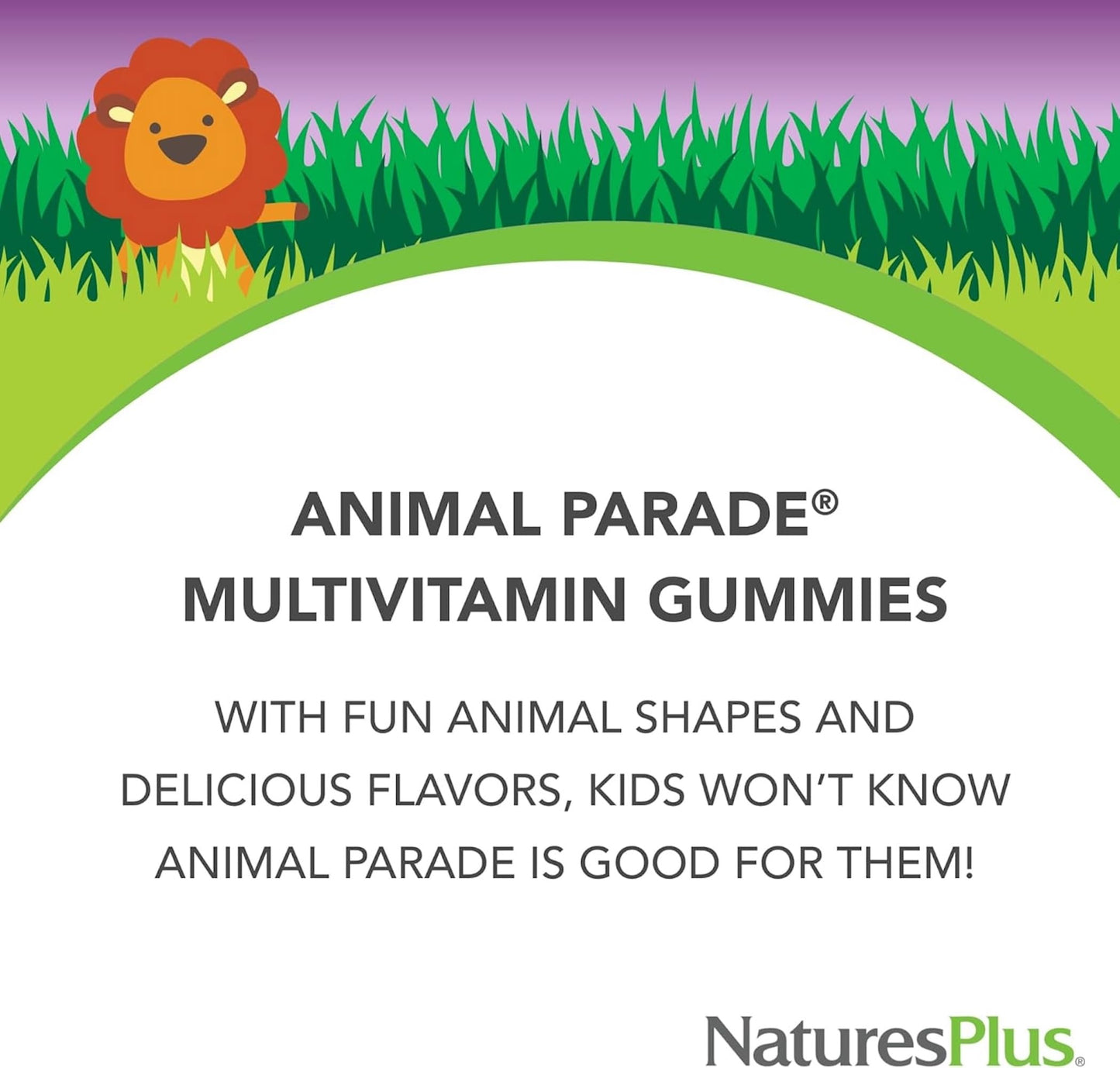 NaturesPlus Animal Parade Multivitamin Gummies - 90 Count, 30 Servings | Cherry, Grape & Orange