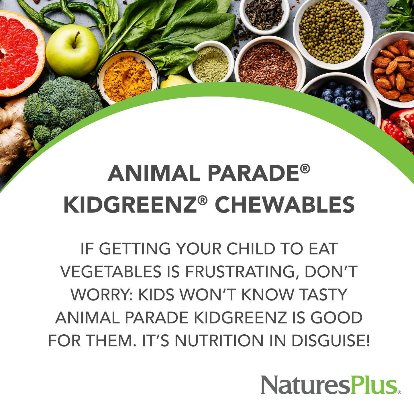 NaturesPlus Animal Parade KidGreenz – Tropical Fruit Chewables (90 x 2) 180 Servings, Vegetarian & Gluten Free