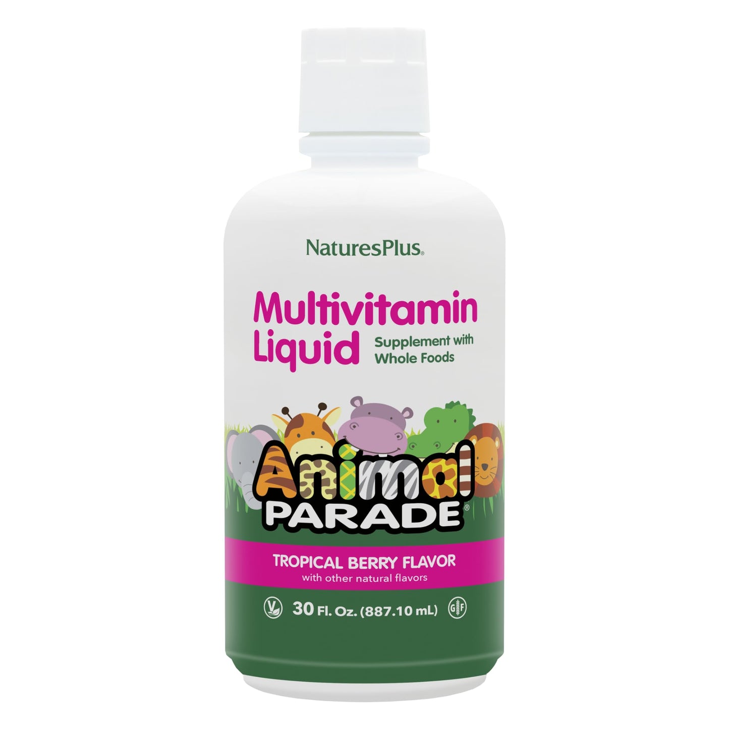 NaturesPlus Animal Parade Kids Liquid Multivitamin – Tropical Berry, 30 oz x2