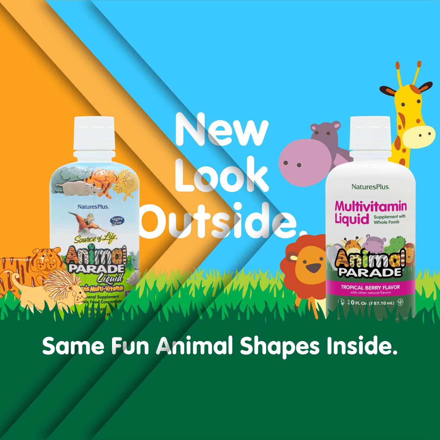 NaturesPlus Animal Parade Kids Liquid Multivitamin – Tropical Berry, 30 oz x2