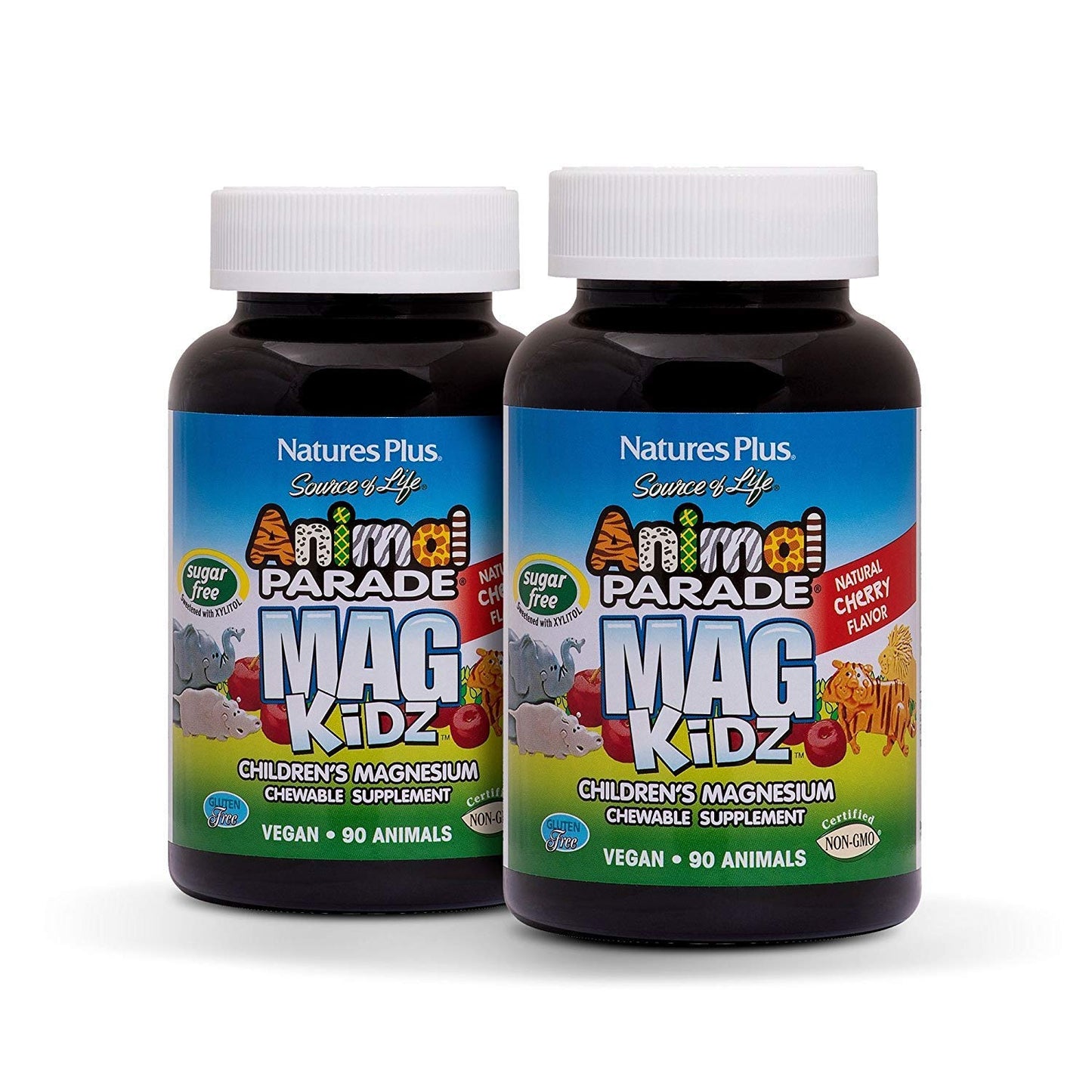 Nature'sPlus MagKidz Cherry Magnesium for Kids - 90 Chewables | Non-GMO, Gluten-Free