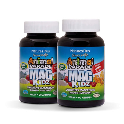 Nature'sPlus MagKidz Cherry Magnesium for Kids - 90 Chewables | Non-GMO, Gluten-Free