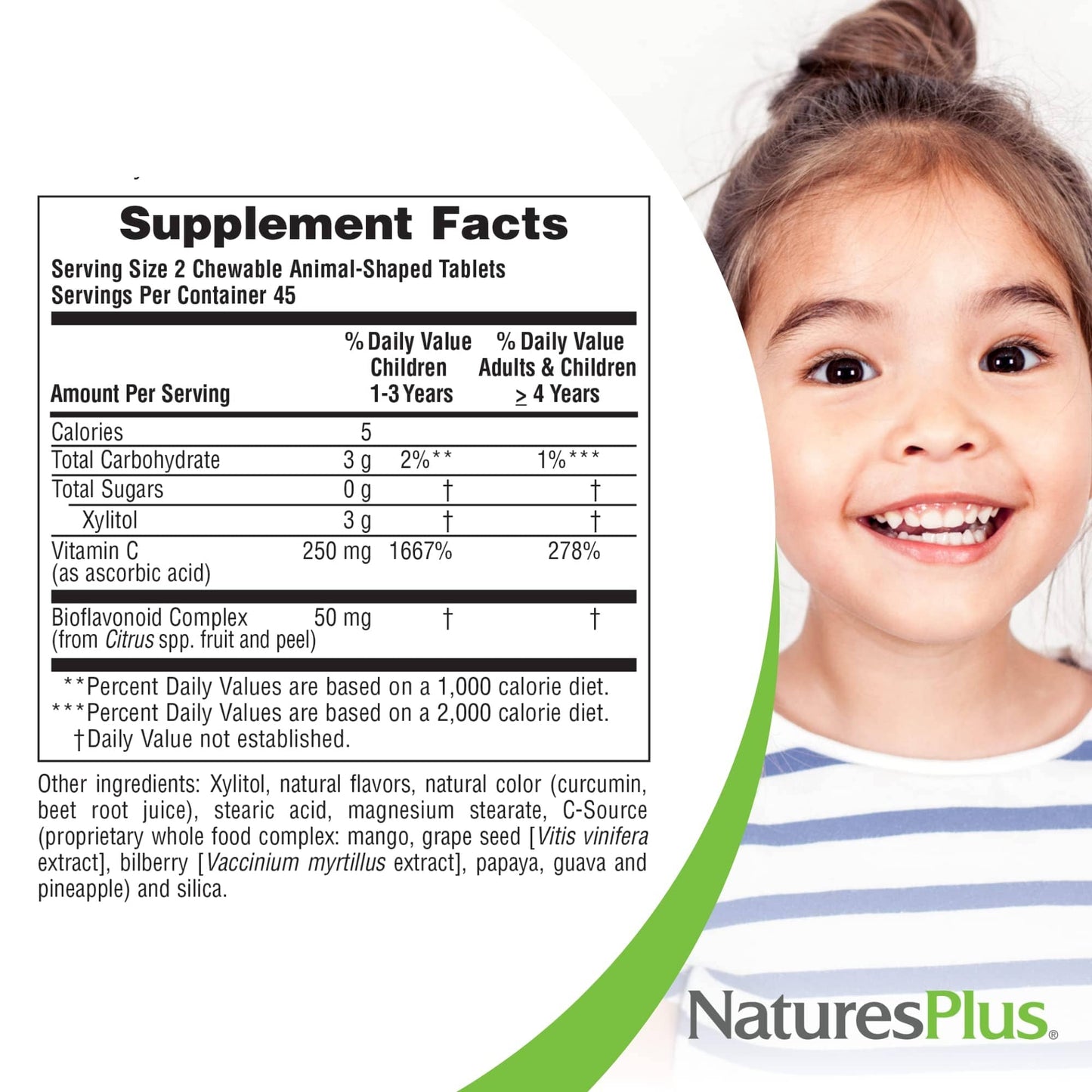 NaturesPlus Animal Parade Sugar-Free Vitamin C — 90 Chewables, Natural Orange Flavor, Immune Support, Gluten Free