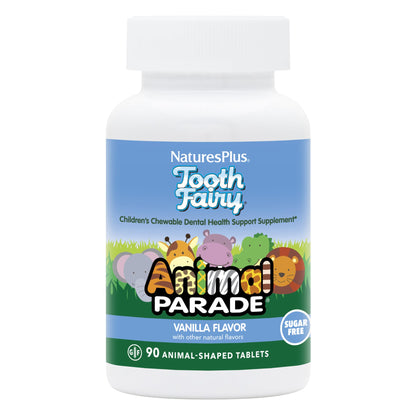 NaturesPlus Animal Parade Tooth Fairy: Vanilla Flavor, 90 Animal-Shaped Tablets, 2-Pack