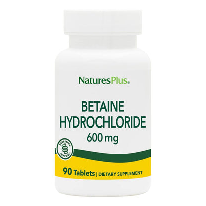 NaturesPlus Betaine HCl 600 mg – 90 Tablets | Digestive Support