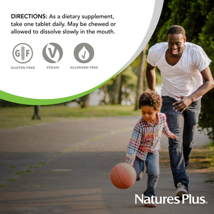 Nature's Plus Chewable Iron 27 mg - 90 Tablets | High Potency Iron with Vitamin C & Herbs