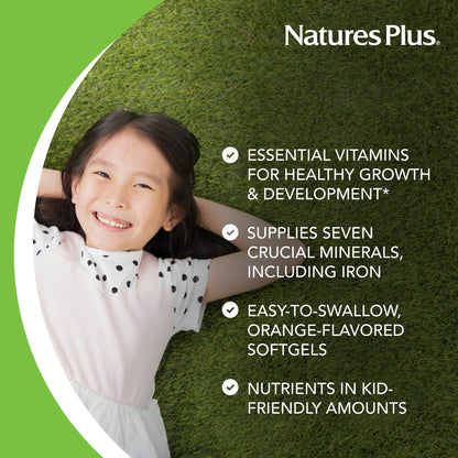 NaturesPlus Children's Vita-Gels Multivitamin – Orange Flavor, Gluten Free, 180 Servings (Pack of 2)
