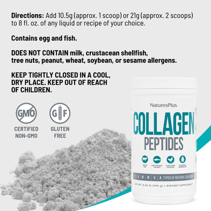 NaturesPlus Collagen Peptides Powder 0.65 lb – Hair, Skin, Nails & Joints, Immune Support – Non-GMO, Gluten Free – 28 Servings