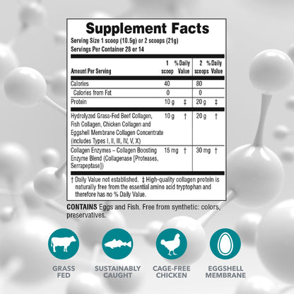 NaturesPlus Collagen Peptides Powder 0.65 lb – Hair, Skin, Nails & Joints, Immune Support – Non-GMO, Gluten Free – 28 Servings