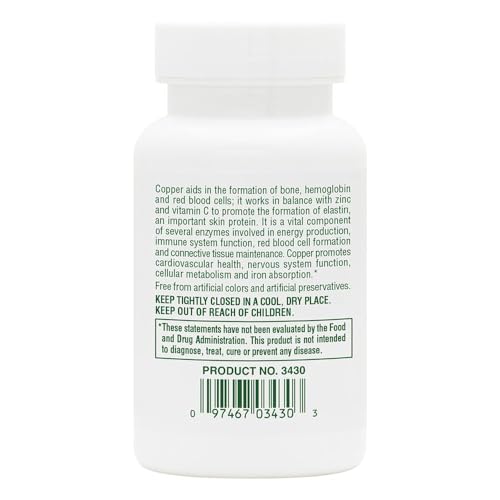 NaturesPlus Copper 3 mg - 90 Tablets | Supports Wellness, Gluten Free