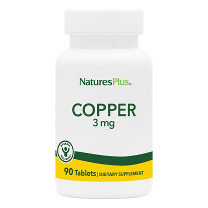NaturesPlus Copper 3 mg - 90 Tablets | Supports Wellness, Gluten Free