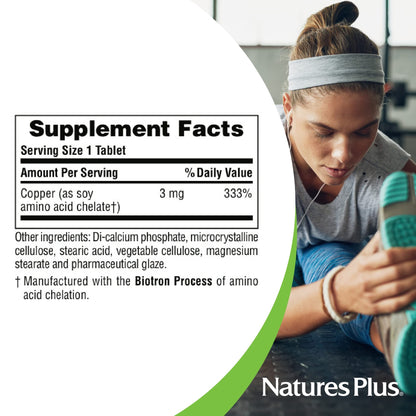 NaturesPlus Copper 3 mg - 90 Tablets | Supports Wellness, Gluten Free