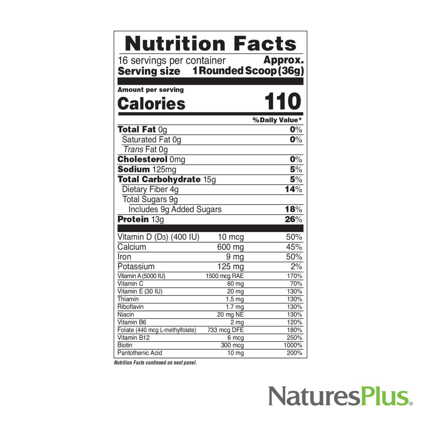 NaturesPlus FRUITEIN Revitalizing Green Foods Shake – Plant-Based Protein, 16 Servings