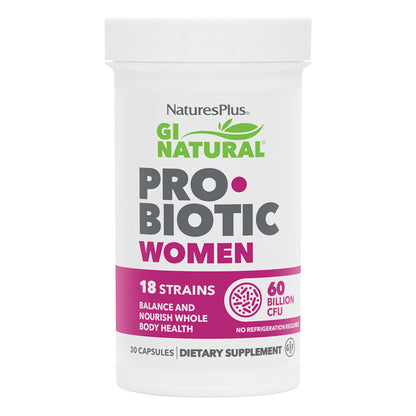 NaturesPlus GI Natural Probiotic Women – 30 Capsules | Digestive & Immune Support