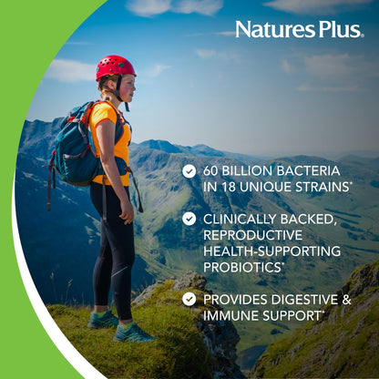 NaturesPlus GI Natural Probiotic Women – 30 Capsules | Digestive & Immune Support