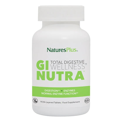 NaturesPlus GI Natural Total Digestive Wellness - 90 Bi-Layered Tablets | Gluten Free | 30 Servings