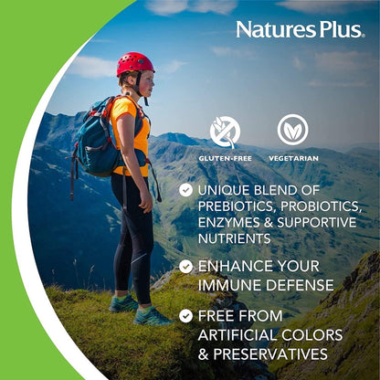 NaturesPlus GI Natural Total Digestive Wellness - 90 Bi-Layered Tablets | Gluten Free | 30 Servings