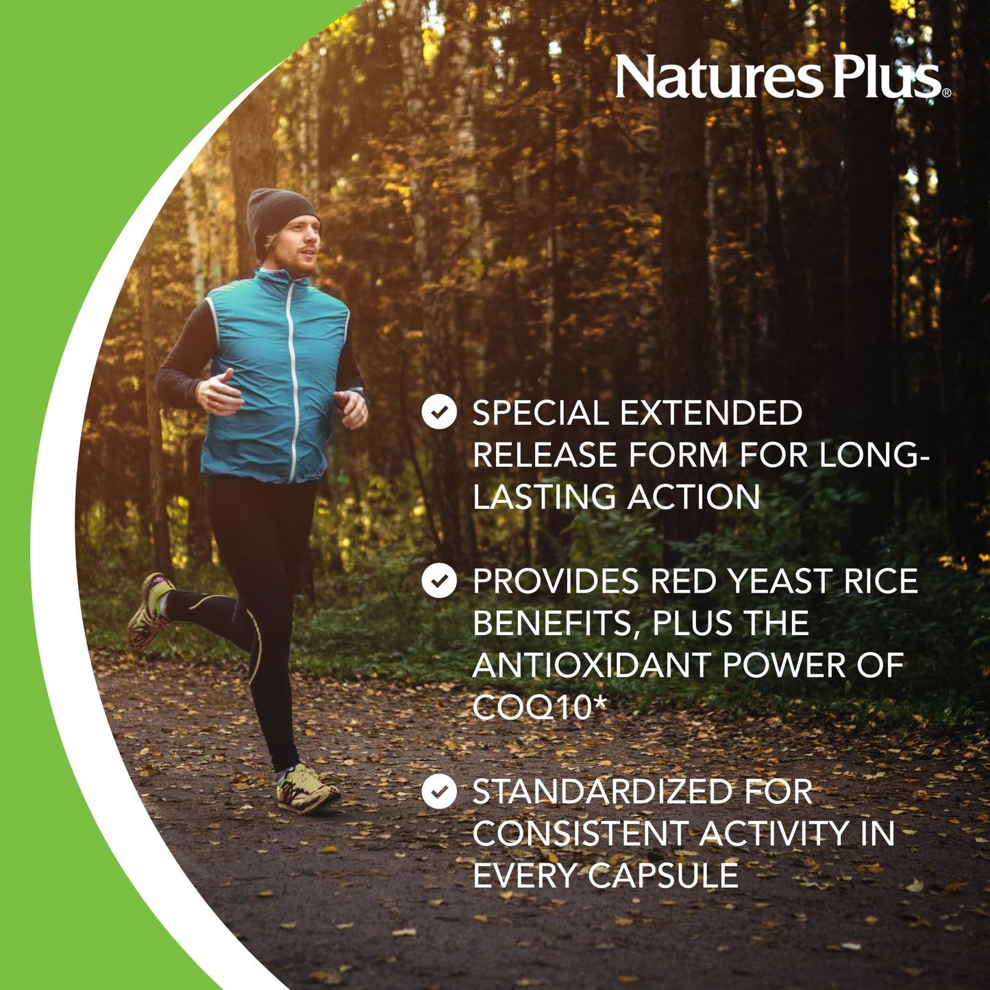 NaturesPlus Herbal Actives Red Yeast Rice 600mg & CoQ10 100mg – Extended Release, 30 Vegan Tablets