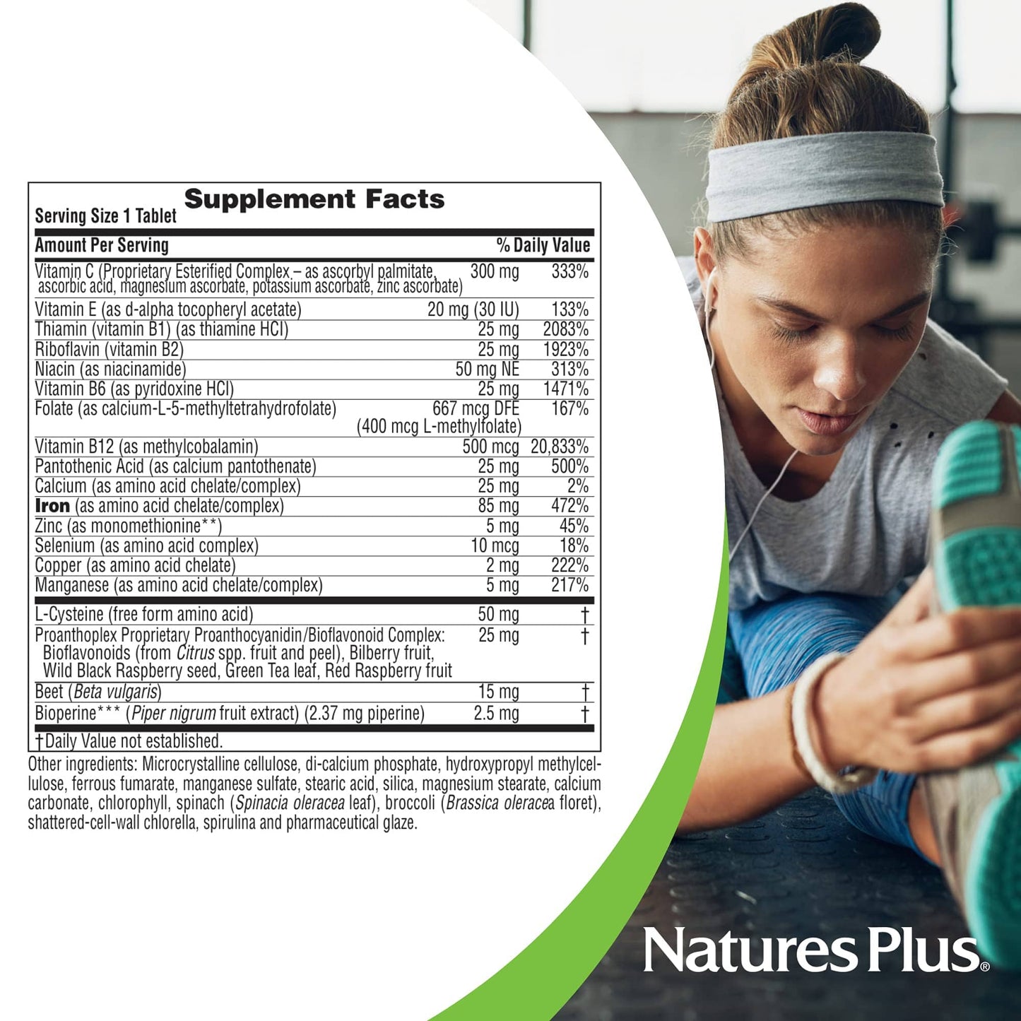 NaturesPlus Hema-Plex Iron - 85 mg Chelated Iron | Slow-Release Tablets (10 Servings) | Vegan, Gluten Free