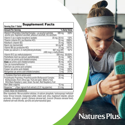 NaturesPlus Hema-Plex Iron - 85 mg Chelated Iron | Slow-Release Tablets (10 Servings) | Vegan, Gluten Free