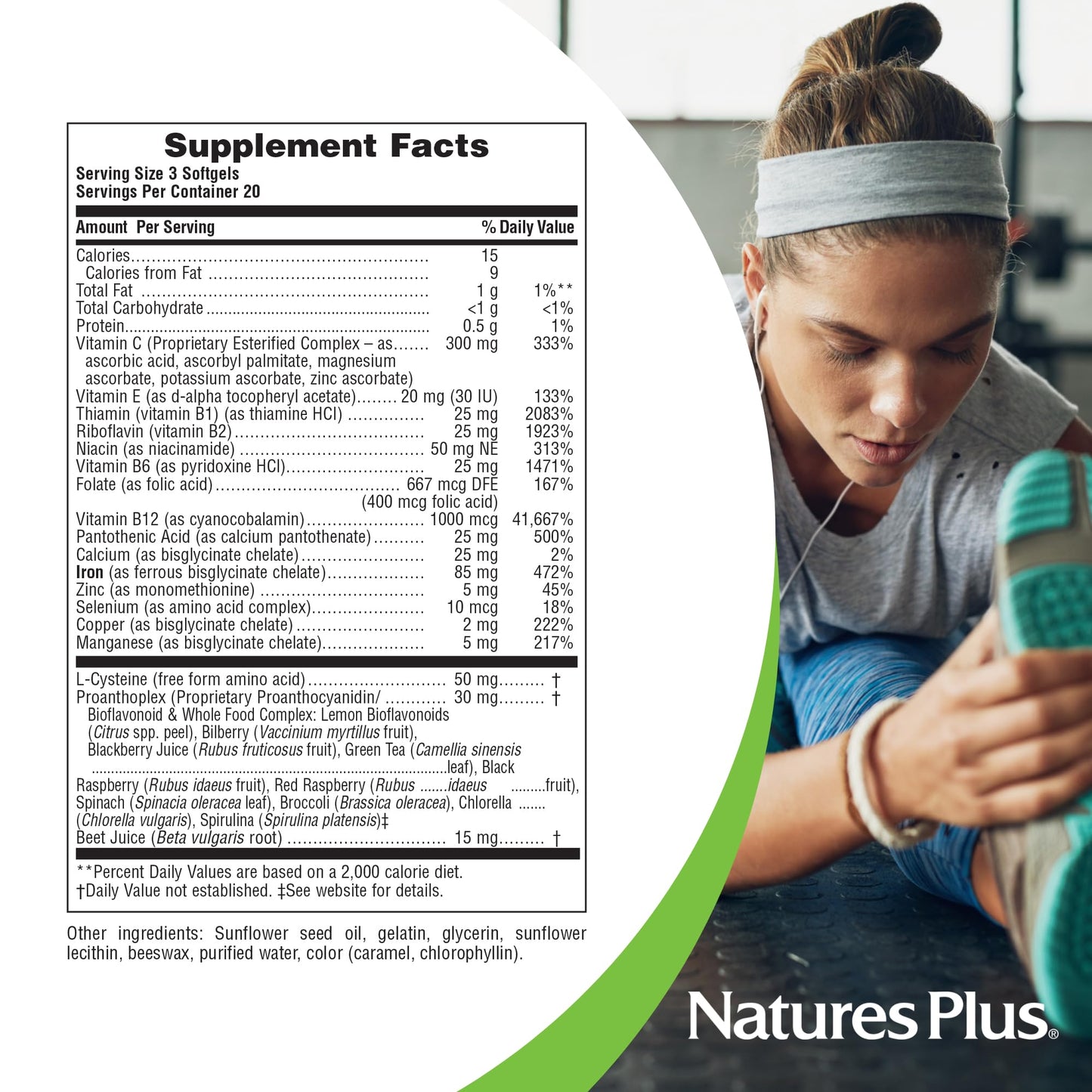 NaturesPlus Hema-Plex Iron - 85 mg Iron (60 count) - 2 Pack, Vegan