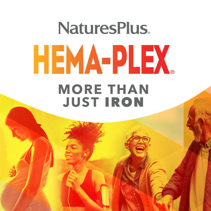 NaturesPlus Hema-Plex Liquid Iron - Mixed Berry, 8.5 oz | 25 Servings | Vegan, Gluten Free