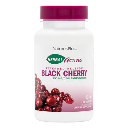 NaturesPlus Herbal Actives Black Cherry - 30 Tablets | Extended-Release Antioxidant Support