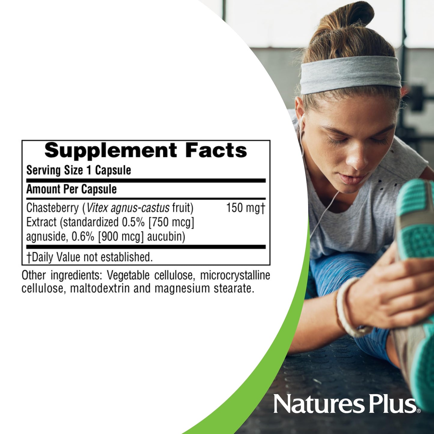 NaturesPlus Herbal Actives Chasteberry - 60 Capsules, Menstrual Health