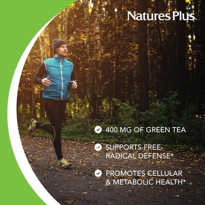 NaturesPlus Herbal Actives Green Tea - 60 Capsules (Non-GMO, Vegan)