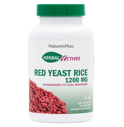 NaturesPlus Herbal Actives Red Yeast Rice - 2 x 120 Veg Capsules, Gluten Free, 240 Servings
