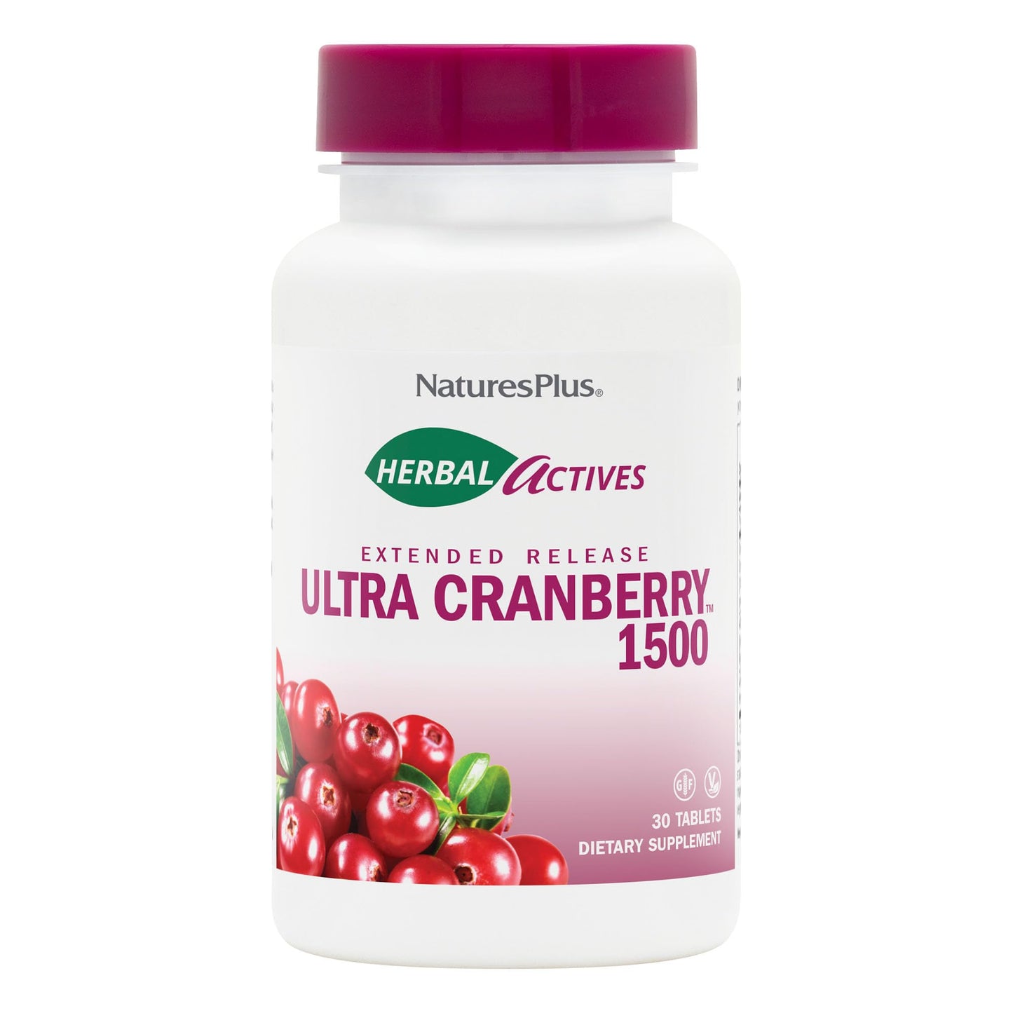 NaturesPlus Herbal Actives Ultra Cranberry 1500 – Urinary Tract Support (Vegetarian, Gluten Free)