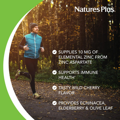 NaturesPlus Herbal Actives ImmunActin – Zinc Lozenges, Wild Cherry (Pack of 2)
