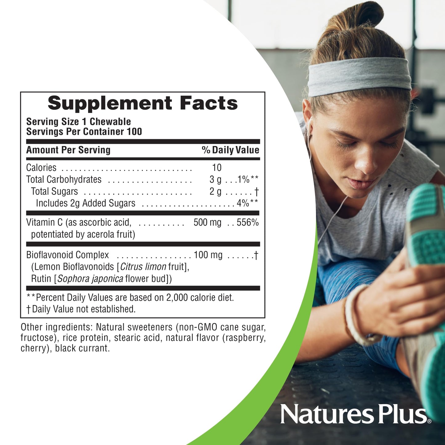NaturesPlus Immune Vitamin C Citrus - 100 Chewables | High-Potency Immune Support