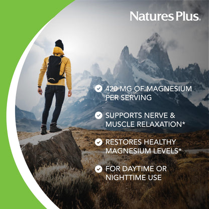 NaturesPlus KalmAssure Magnesium 420 mg | 90 Vegan Capsules (Pack of 2) – Supports Nerve & Muscle Relaxation, Non-GMO, Gluten Free
