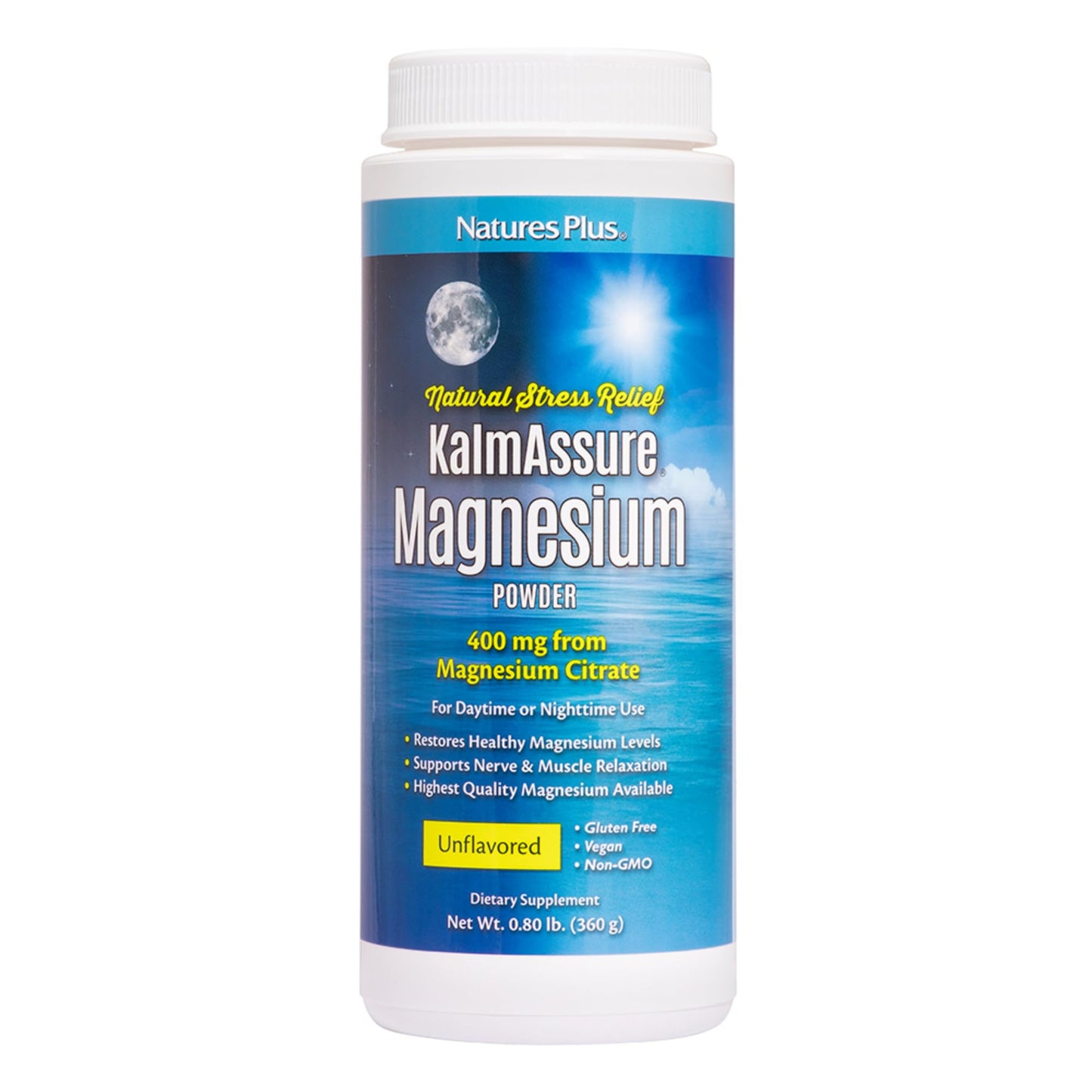 NaturesPlus KalmAssure Magnesium Powder – 0.8 lb (Pack of 2) – Unflavored, Non-GMO, Gluten Free, Vegan | 120 Servings
