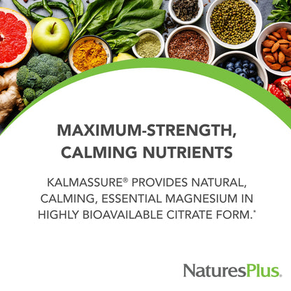 NaturesPlus KalmAssure Magnesium Powder - Orange Flavor | 60 Servings (Non-GMO, Gluten Free, Vegan)