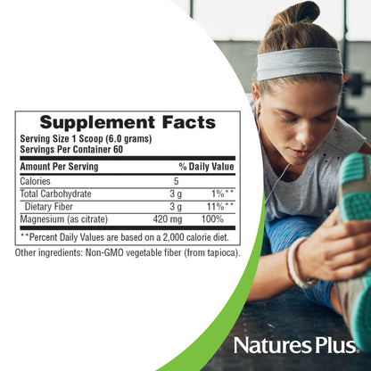 NaturesPlus KalmAssure Magnesium Powder – 0.8 lb (Pack of 2) – Unflavored, Non-GMO, Gluten Free, Vegan | 120 Servings