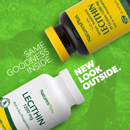 NaturesPlus Lecithin 1200 mg | 90 Softgels | Gluten Free | 90 Servings