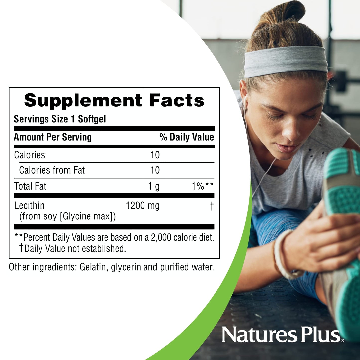 NaturesPlus Lecithin 1200 mg | 90 Softgels | Gluten Free | 90 Servings