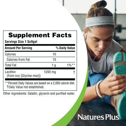 NaturesPlus Lecithin 1200 mg | 90 Softgels | Gluten Free | 90 Servings
