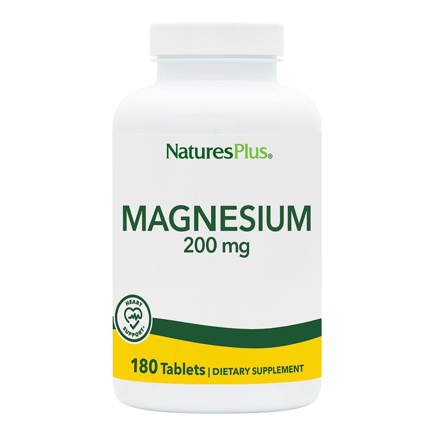NaturesPlus Magnesium 200 mg | 180 Tablets | Vegetarian & Gluten Free - 180 Servings