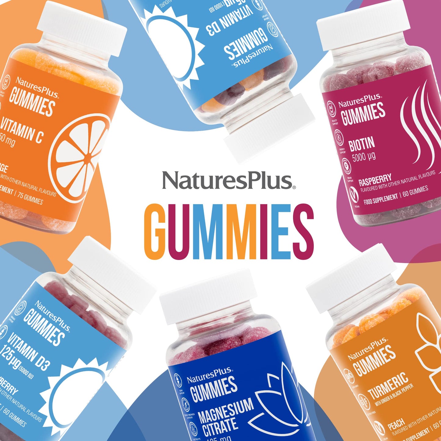 NaturesPlus Magnesium Citrate Gummies Raspberry - 75 Gummies | Calm Mind & Body, Bone Support